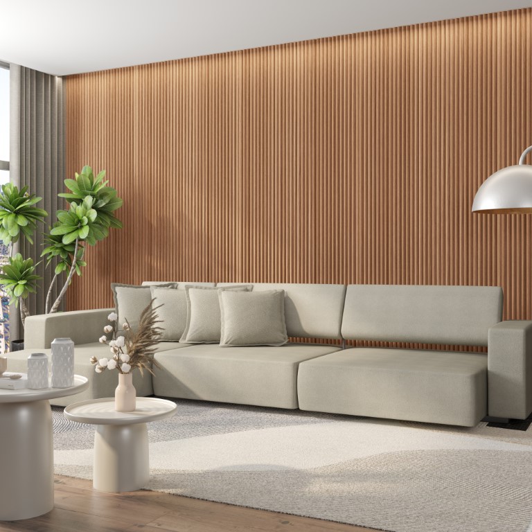 Painel Ripado Canelado/Ondulado Teka 2750 x 445 x 9mm