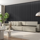 Painel Ripado Canelado/Ondulado Preto 2750 x 445 x 9mm